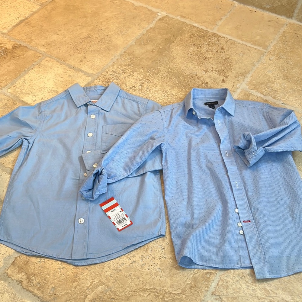 Little Boy Button Up / Dress Shirt. TOMMY HILFIGER / Cat&Jack (NWT) - SZ 6/7